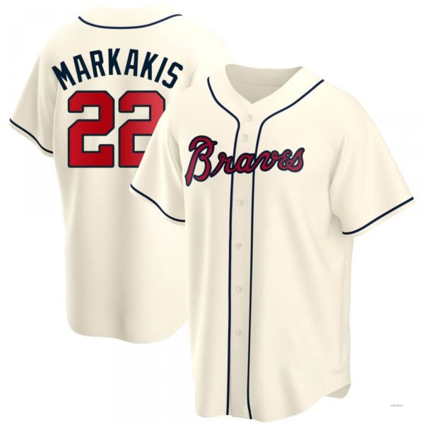 Custom #22 Cream ATL Baseball Shirt Top