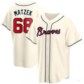 Custom #68 Cream ATL Baseball Shirt Top