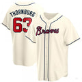 Custom #63 Cream ATL Baseball Shirt Top