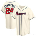 Custom #24 Cream ATL Baseball Shirt Top
