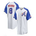 Custom #8 White 2023 City Connect ATL Baseball Shirt Top