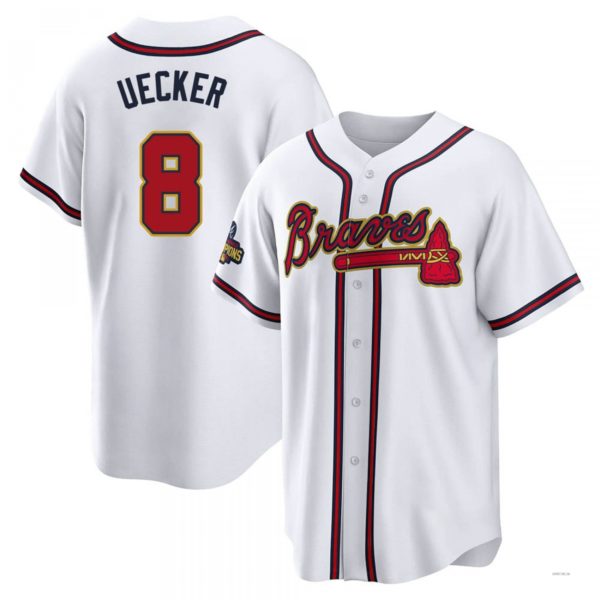 Custom #8 White 2022 ATL Baseball Shirt Top