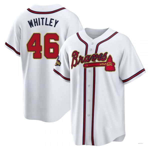 Custom #46 White 2022 ATL Baseball Shirt Top
