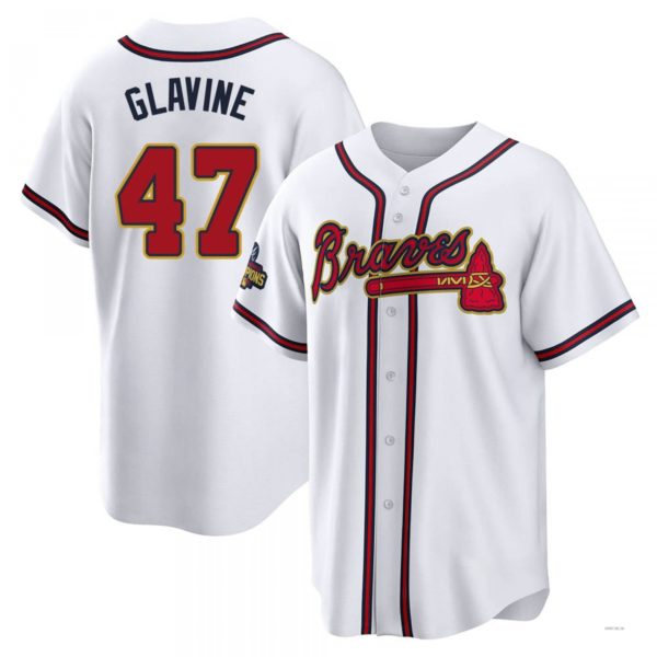 Custom #47 White 2022 ATL Baseball Shirt Top