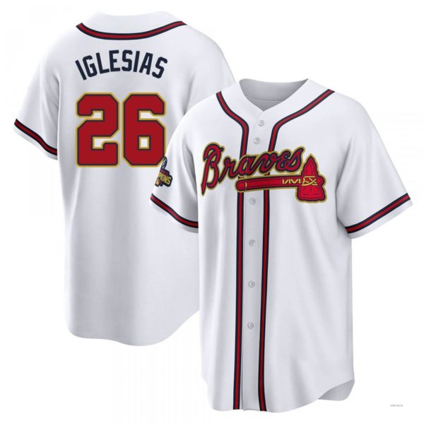 Custom #26 White 2022 ATL Baseball Shirt Top