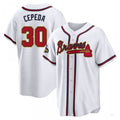 Custom #30 White 2022 ATL Baseball Shirt Top