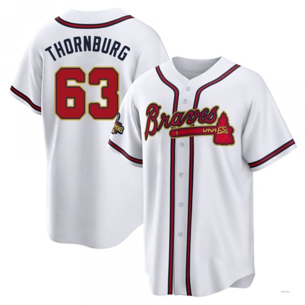 Custom #63 White 2022 ATL Baseball Shirt Top