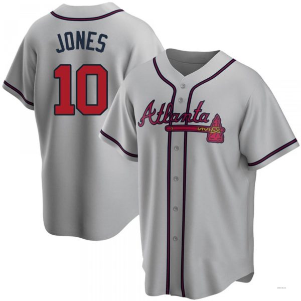 Custom #10 Gray ATL Baseball Shirt Top