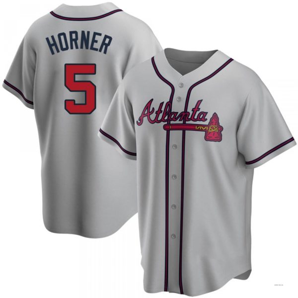 Custom #5 Gray ATL Baseball Shirt Top