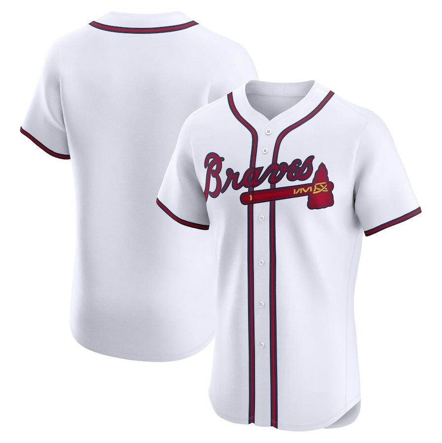 Custom White ATL Baseball Shirt Top