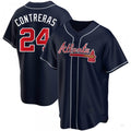 Custom #24 Navy ATL Baseball Shirt Top