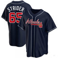 Custom #65 Navy ATL Baseball Shirt Top