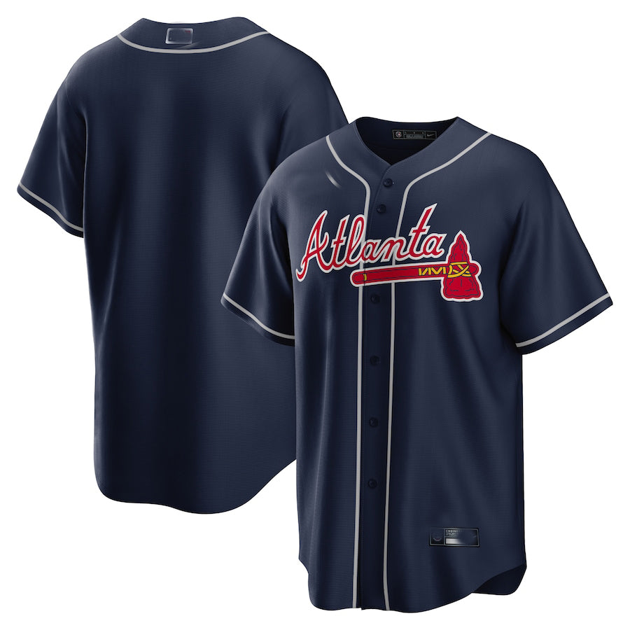 Custom Navy ATL Baseball Shirt Top