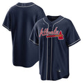 Custom Navy ATL Baseball Shirt Top