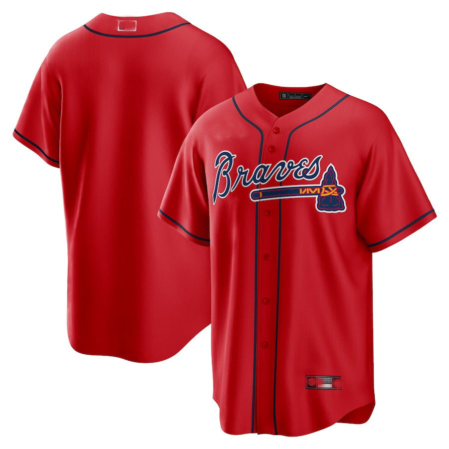 Custom Red ATL Baseball Shirt Top