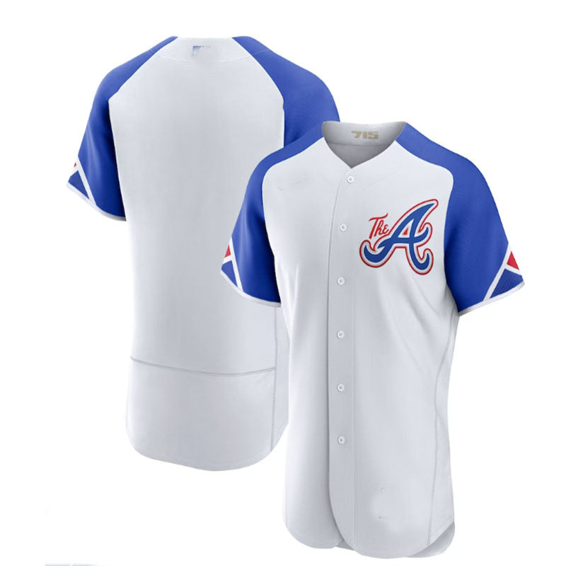 Custom White 2023 City Connect ATL Baseball Shirt Top