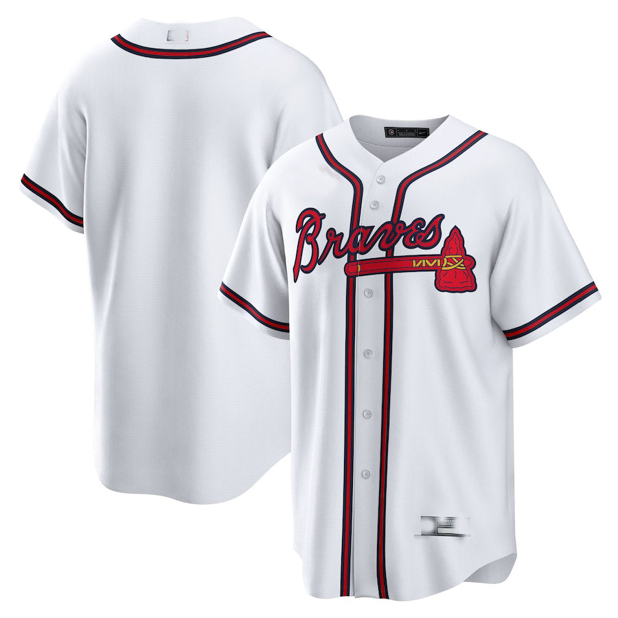 Custom White ATL Baseball Shirt Top