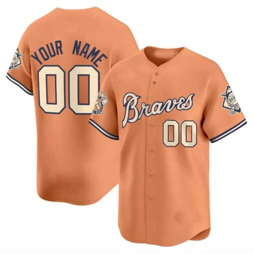 Custom Cream ATL Baseball Shirt Top
