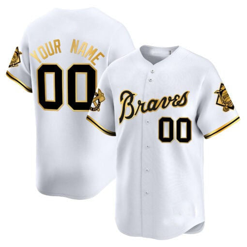 Custom Cream ATL Baseball Shirt Top