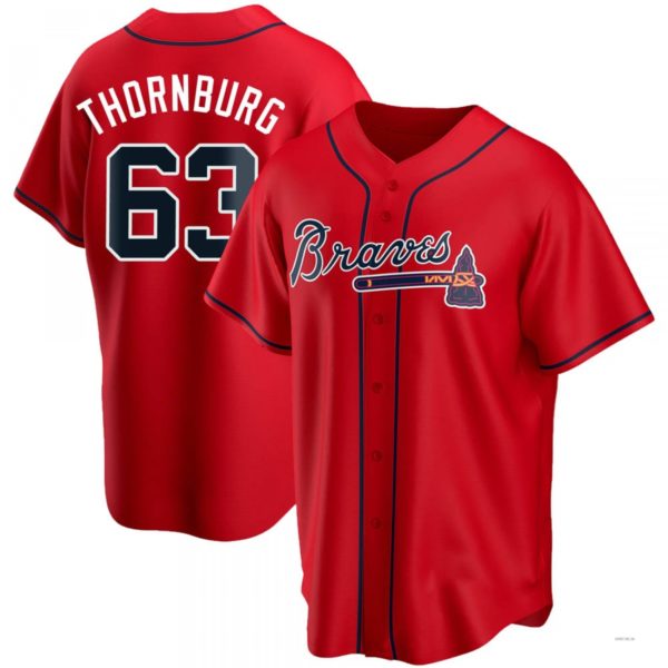 Custom #63 Red ATL Baseball Shirt Top