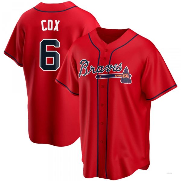 Custom #6 Red ATL Baseball Shirt Top