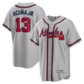 Custom #13 Gray ATL Baseball Shirt Top