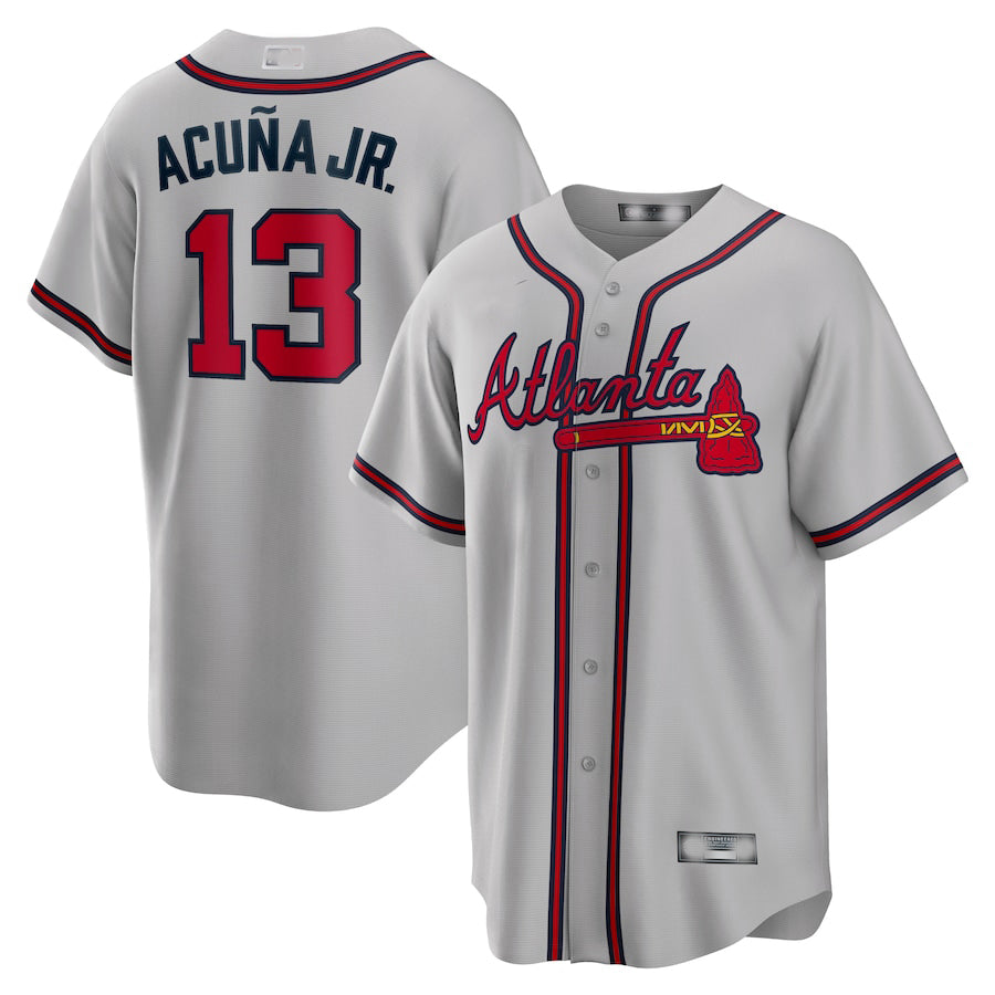 Custom #13 Gray ATL Baseball Shirt Top