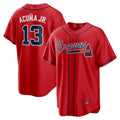 Custom #13 Red ATL Baseball Shirt Top