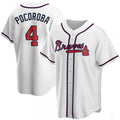 Custom #4 White ATL Baseball Shirt Top