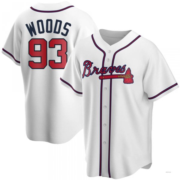 Custom #93 White ATL Baseball Shirt Top
