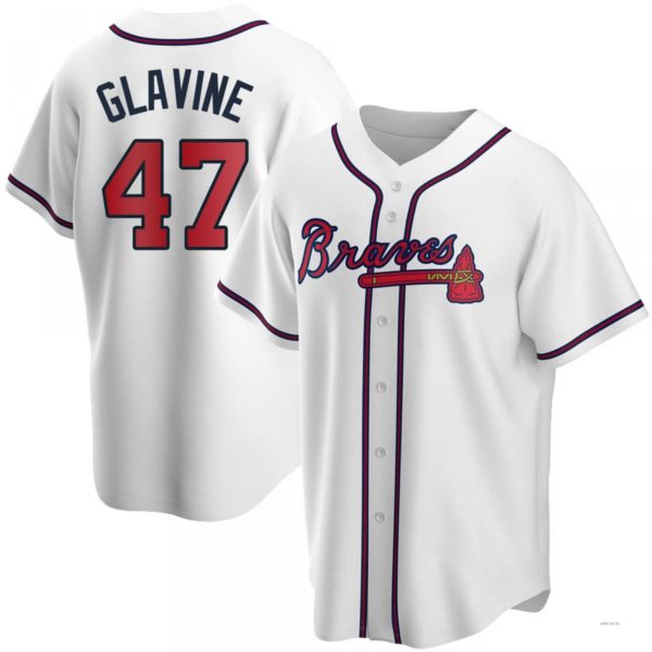 Custom #47 White ATL Baseball Shirt Top