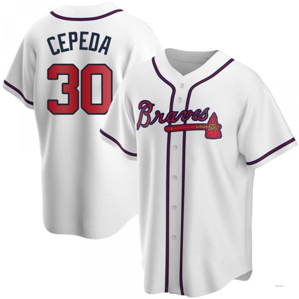 Custom #30 White ATL Baseball Shirt Top