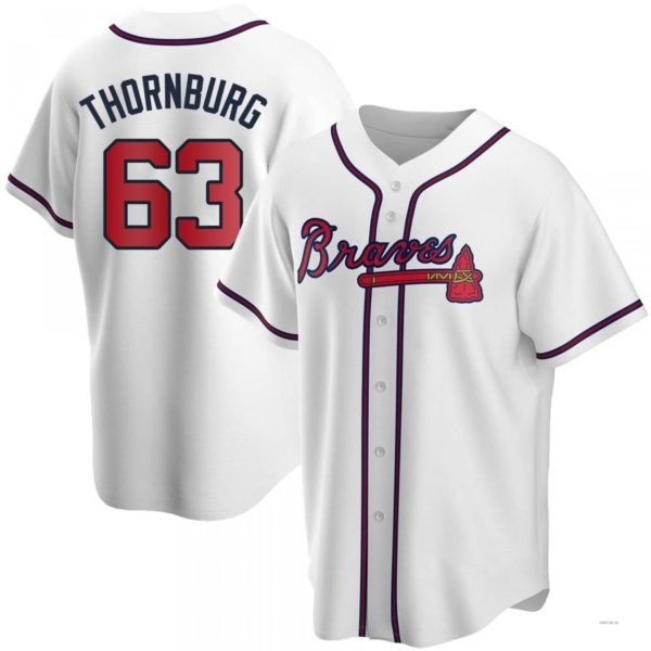 Custom #63 White ATL Baseball Shirt Top