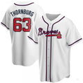 Custom #63 White ATL Baseball Shirt Top
