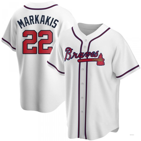 Custom #22 White ATL Baseball Shirt Top
