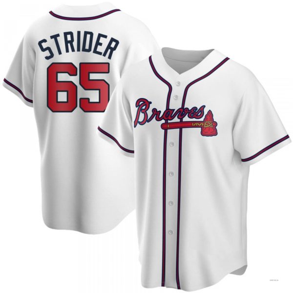 Custom #65 White ATL Baseball Shirt Top