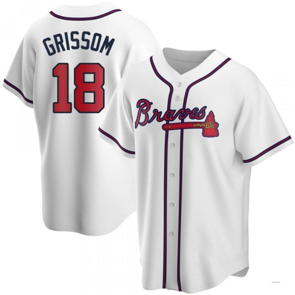 Custom #18 White ATL Baseball Shirt Top