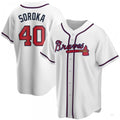 Custom #40 White ATL Baseball Shirt Top