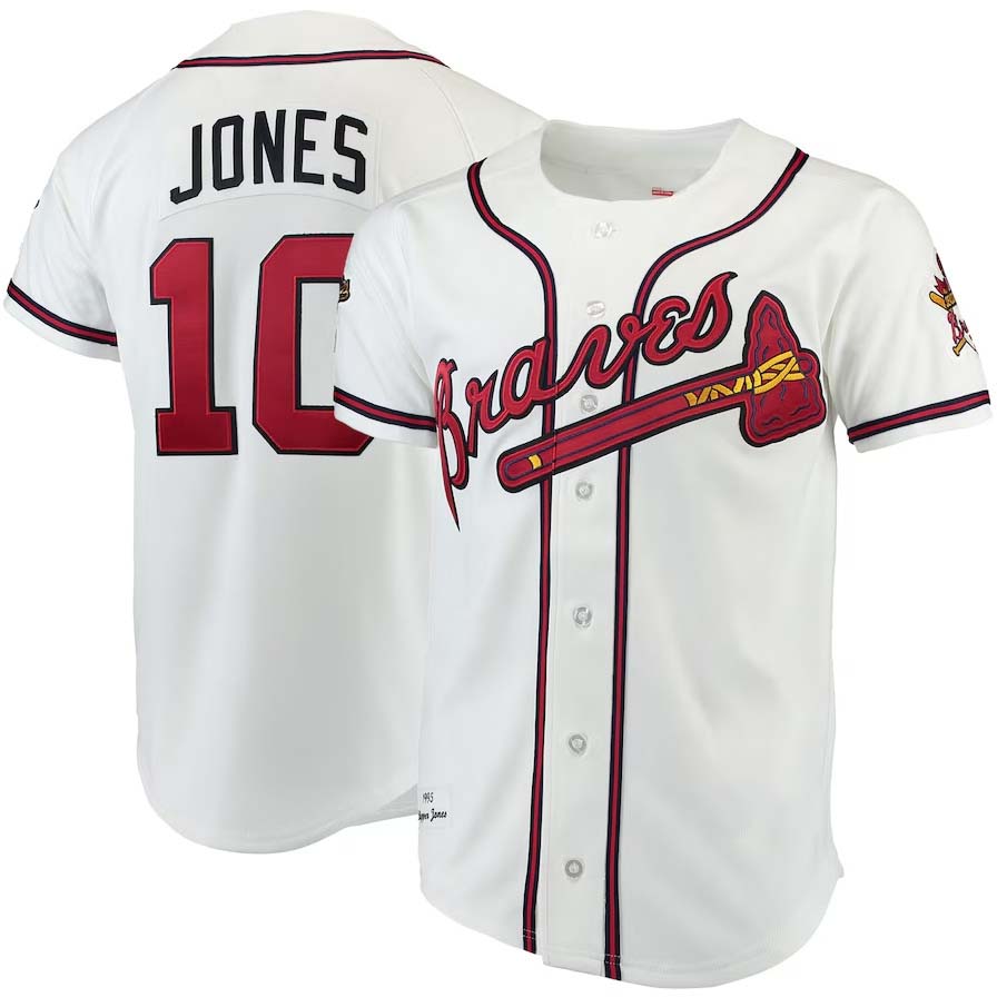 Custom #10 White ATL Baseball Shirt Top