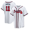 Custom #11 White ATL Baseball Shirt Top