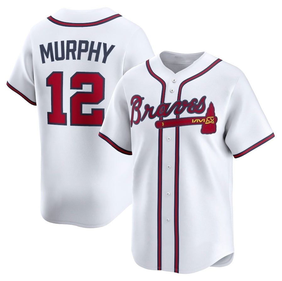 Custom #12 White ATL Baseball Shirt Top