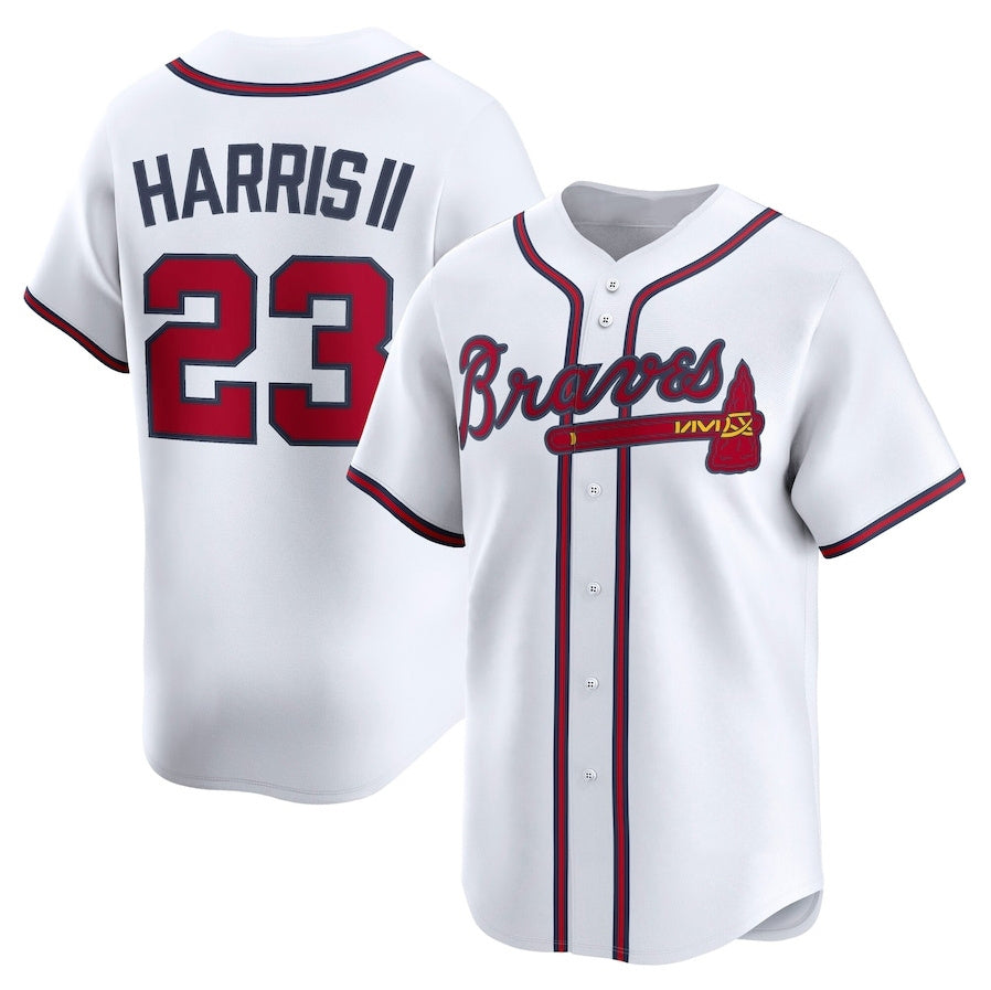 Custom #23 White ATL Baseball Shirt Top