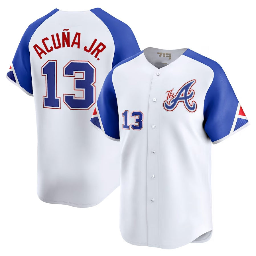 Custom #13 White City Connect ATL Baseball Shirt Top