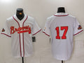 Custom #17 White World Series Champions ATL Baseball Shirt Top