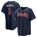 Custom #1 Navy ATL Baseball Shirt Top