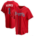 Custom #1 Red ATL Baseball Shirt Top