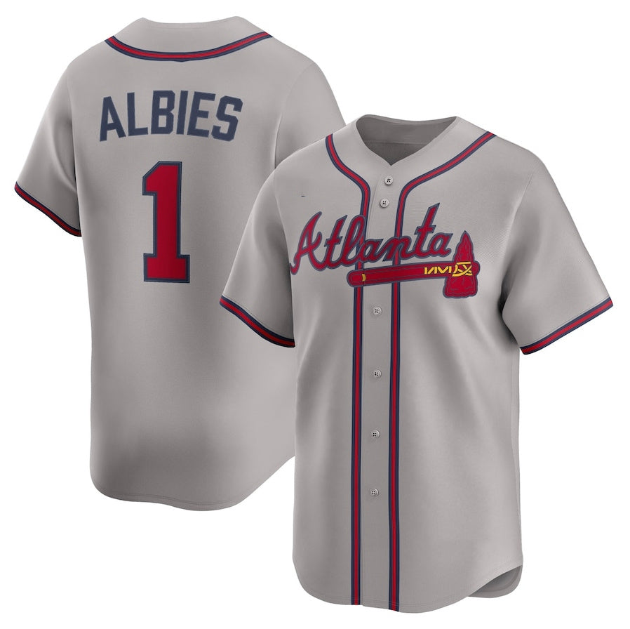 Custom #1 Gray ATL Baseball Shirt Top