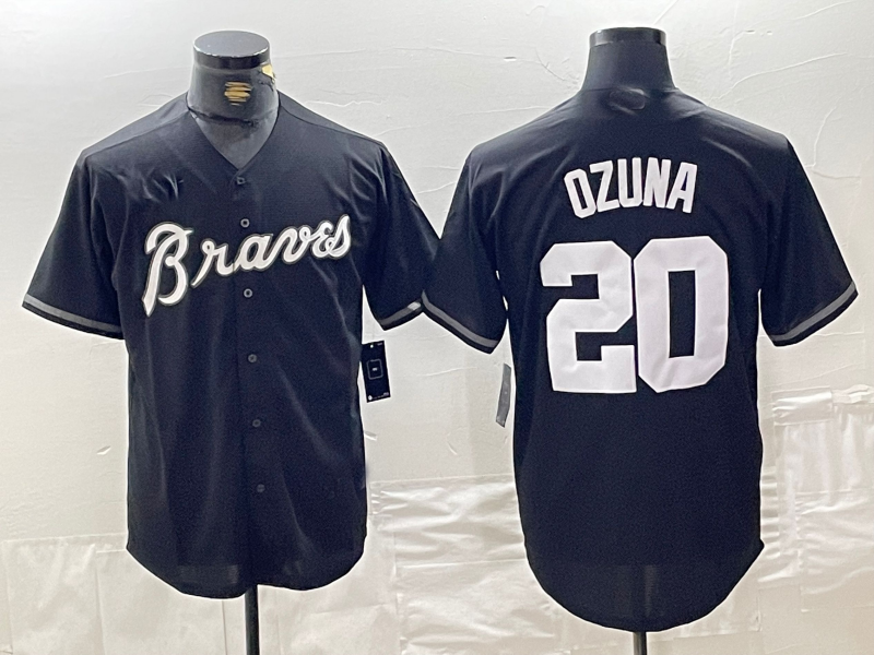 Custom #20 Black ATL Baseball Shirt Top