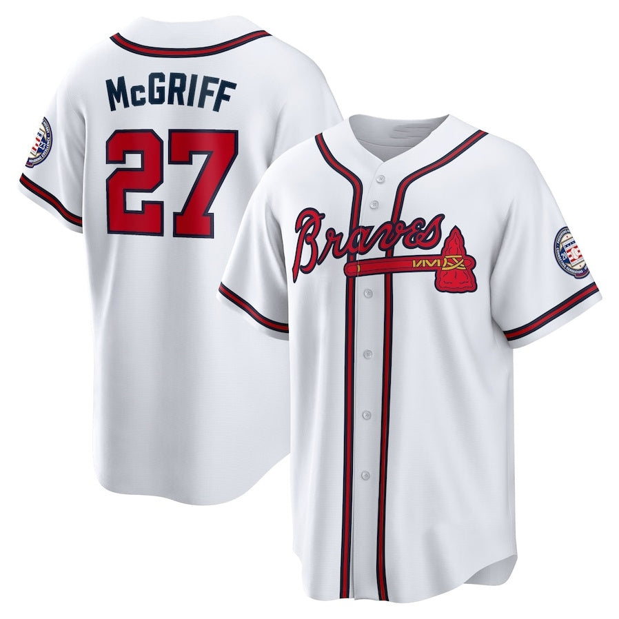 Custom #27 White 2023 Hall Of Fame ATL Baseball Shirt Top