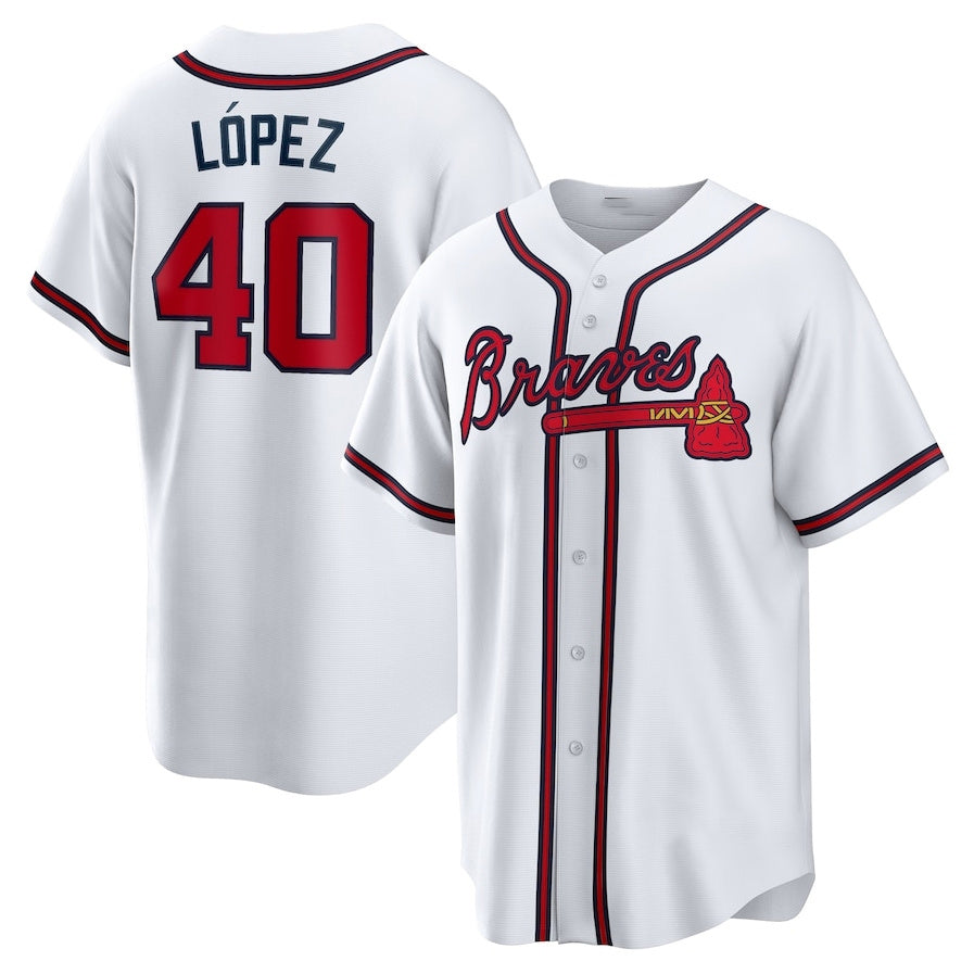 Custom #40 White ATL Baseball Shirt Top